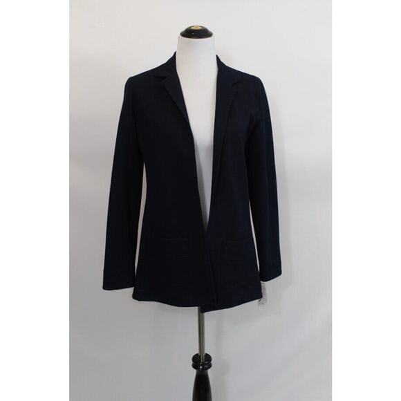 EQUESTRIAN DESIGNS Sz S Small Navy Open Front Knit Blazer Jacket NWT - Picture 6 of 7